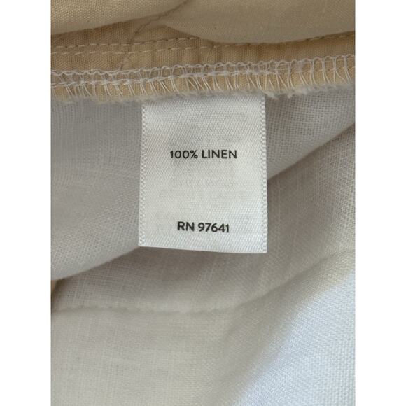 J. Jill LOVE LINEN White 100% Linen Side Zip Wide Leg Crop/Ankle Pant‎ Sz L Tall - Picture 9 of 14